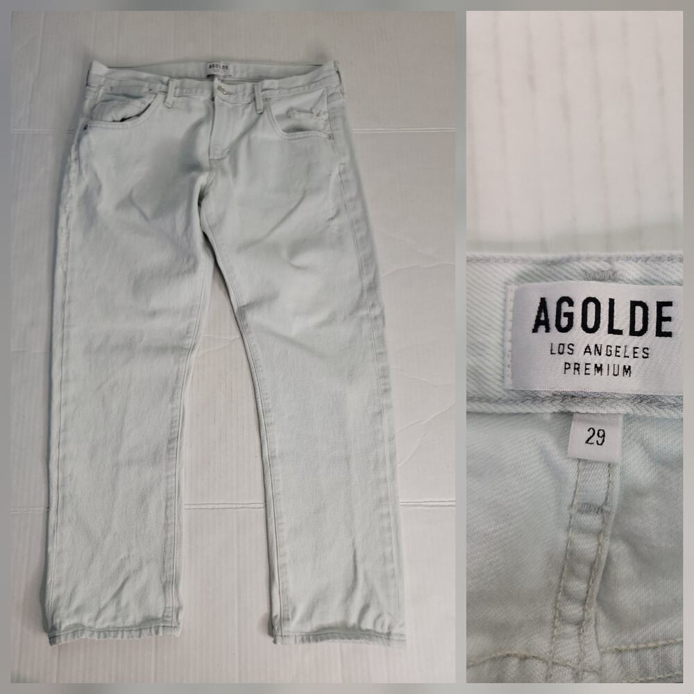 Agolde Crop Boyfriend Jeans Sz 29 Light Wash High Rise A015-773
